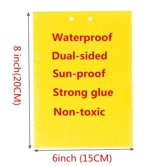 20 шт Двухсторонние желтые ПВХ липкие ловушки летающие растения ловушка для насекомых для грибка белки TUE88