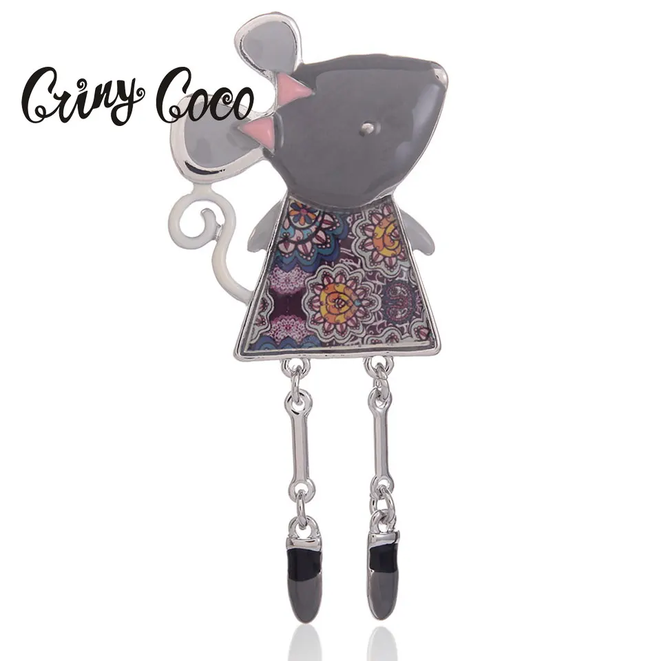 Cring Coco модная животное мышь брошь для женщин платок воротник штифты корсажа маленькие Броши Булавки с животными Значки для девочек Новинка