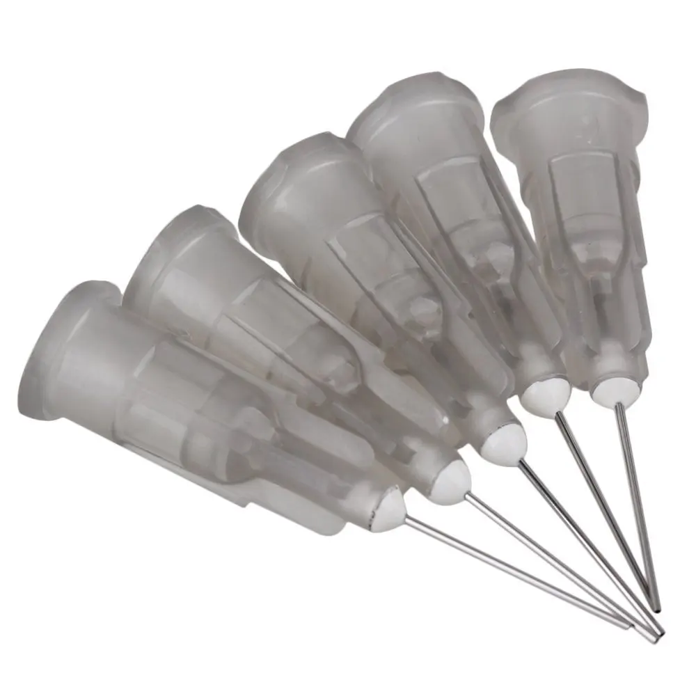 13mm/1/2 Inch Gray Plastic Adhesive Glue Syringe Stainless Steel 27Ga