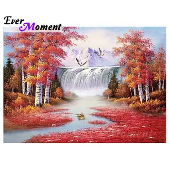 

Ever Moment Diamond Art Painting Nature Autumn Forest Scenery Mosaic Making DIY Crafts Full Square Drills Wall Decoration 4Y829