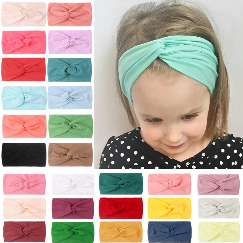 NEW Baby Girl Infant Toddler Headband Wrap Tie Knot Soft Single Bow Hair Band 