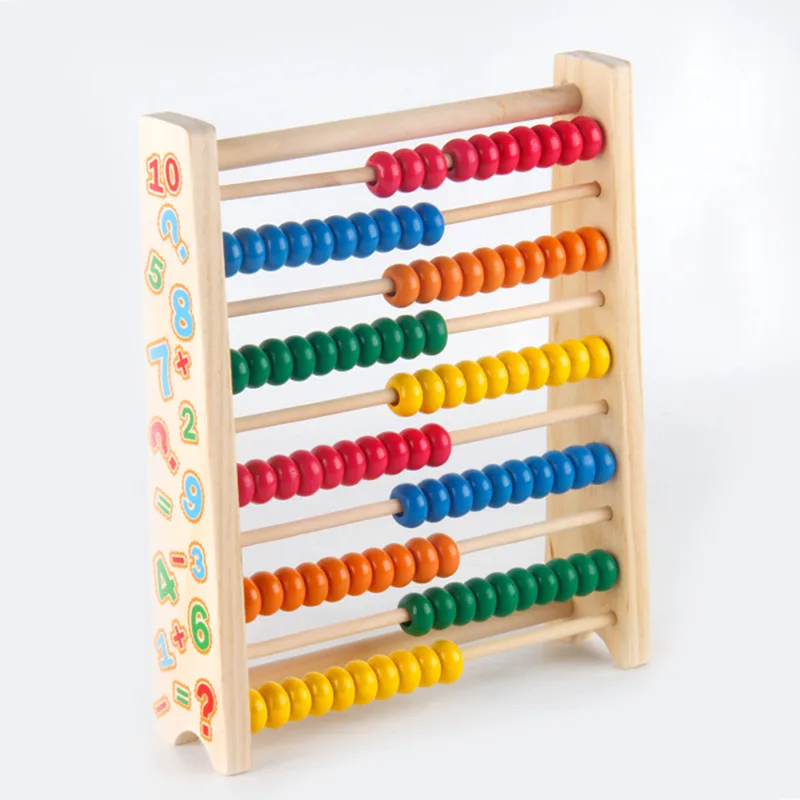 

Wooden Children Early Education Toy Colorful zhu suan jia 10 Speed Calculation Frame Mathematics Beads Ten Stalls zhu suan jia