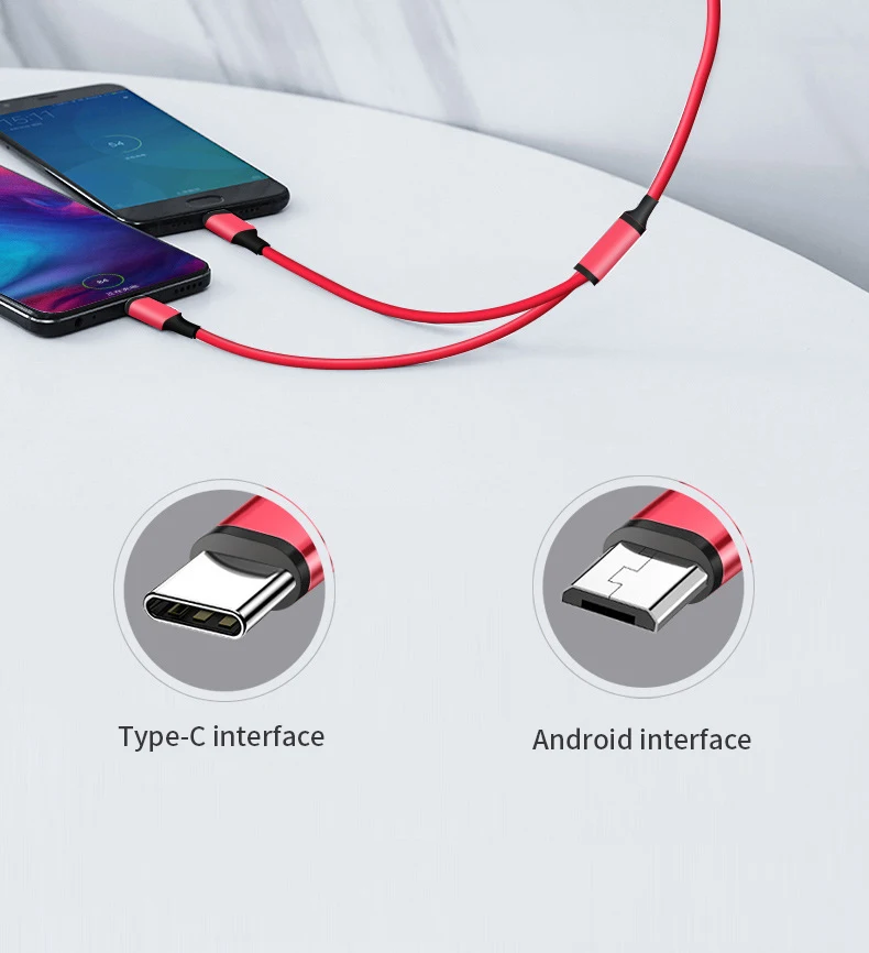 2 в 1 Micro usb type C кабель для samsung Xiaomi мульти быстрое зарядное устройство кабель 2 в 1 Microusb кабель для мобильного телефона для huawei P20 Lite