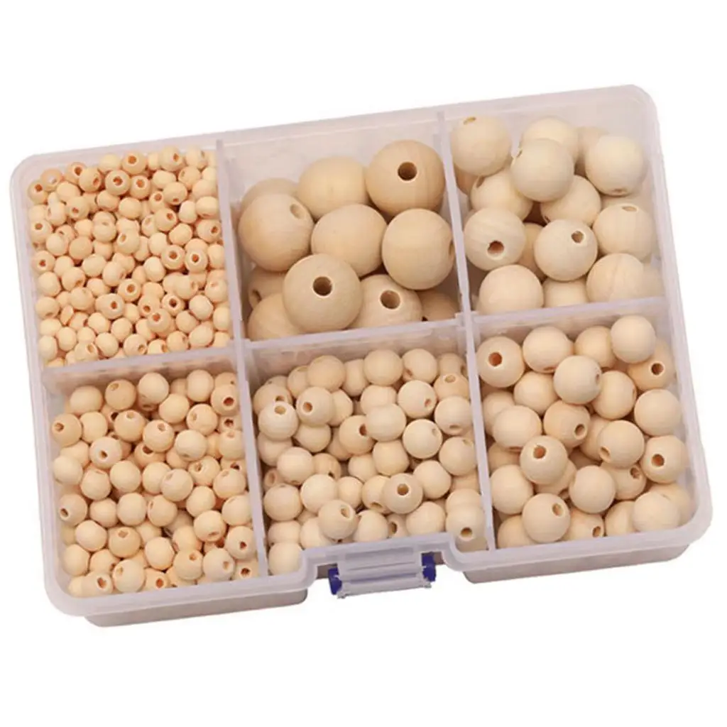 1150x Round Wood Spacer Smooth Beads Unfinished Wooden Ball Jewelry Making Charms Findings DIY Bracelet Necklace Craft Supplies