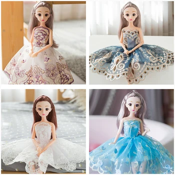 

BJD Doll 30cm 11 Movable Jointed 3D Eyes Multi Color Long Hair With Beauty Clothes 1/6 Fashion Dolls DIY Kids Toys Girls Gift