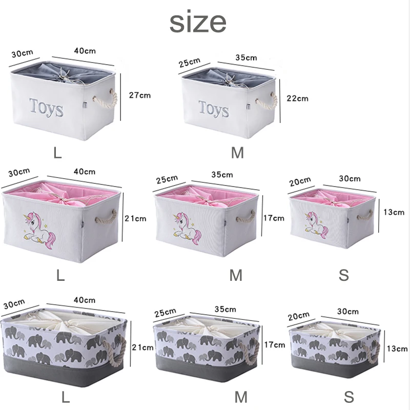Fabric Storage Basket Toy Organizer Clothes Basket With Handle Kids Toy Storage Box Book Desktop Organizer Laundry Basket 6