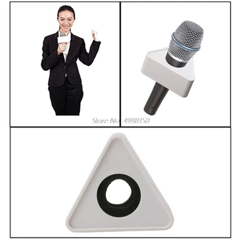 

White Hole Triangular Mic Microphone TV Interview Logo Flag Station DIY Dropship