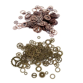 

120g Metal Mixed Gears Steampunk Gear Pendant & 100g Pieces of Watches Wheels Dentees Steampunk Gear Assorted Clock