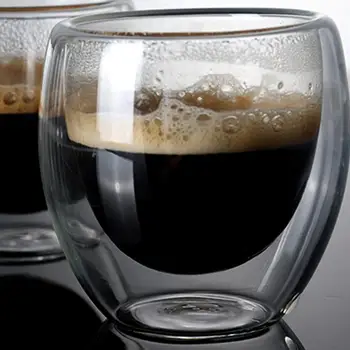 

6Pcs 80ml Double Wall Insulated Clear Glass Cup Hot Coffee Tea Milk Water Mug Glass Cup Hot Coffee Tea Milk Water Mug Water Mug