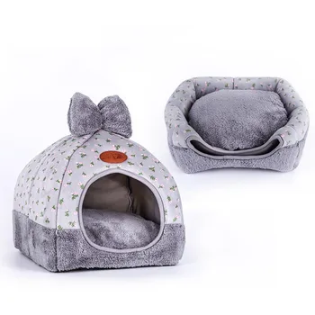 

Portable Rabbit Design Cat House with A Hole Warm Soft Pet Beds Tent Removable Washable Cats Nest