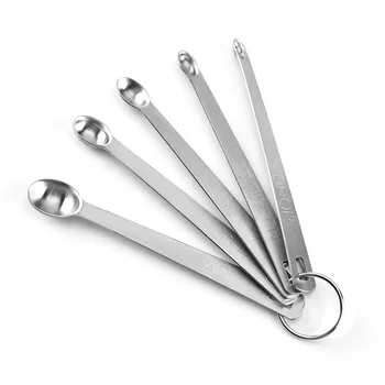 

5pcs Small Measuring Spoons Stainless Steel Seasoning Dry and Liquid Ingredients Kitchen Mearure Tools