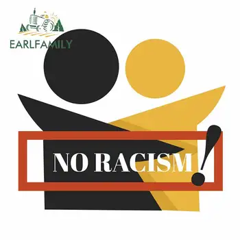 

EARLFAMILY 13cm x 12.8cm for No Racism Isolated Emblem Dark and Fair Skin Vinyl Car Sticker VAN Decoration Car Door Decals