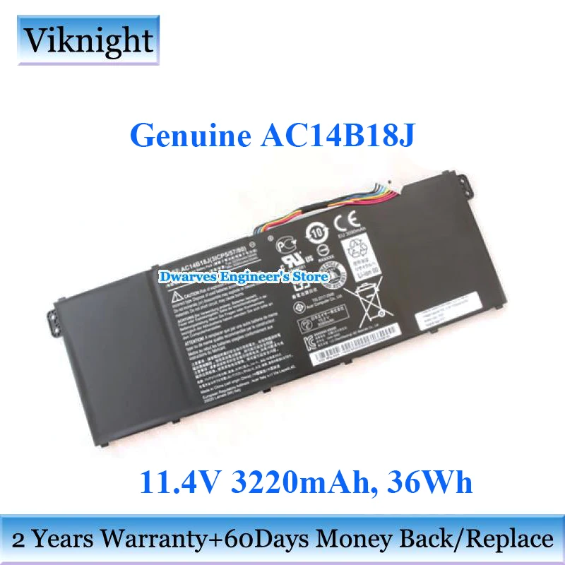 Подлинная батарея 11 4 V AC14B18J для Acer Aspire 3 ES1 ES 15 MS2394 AC14B13J AC14B18K AC14B3K AC14B8K AP14B8K ноутбука |