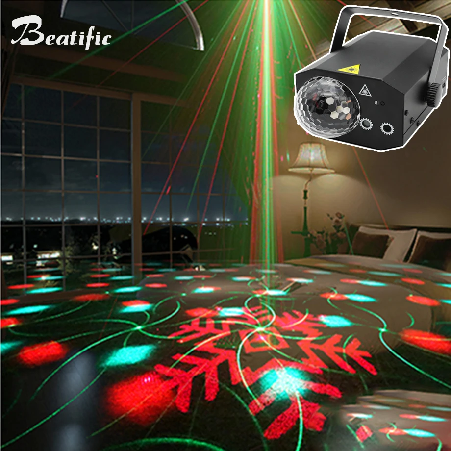 

Disco Magic Ball Party Lights RGB LED Music Center Laser Projector Sound active 16in1 Stage Effect Home Wedding Night Equipment