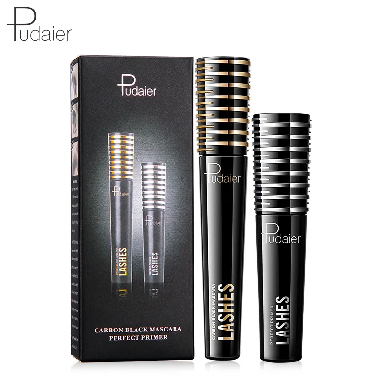 1set Pudaier, алмазная тушь для ресниц, 4d волокно, водостойкая тушь Rimel, тушь для ресниц, макияж, косметика, подкручивание, удлинение ресниц, черные чернила - Цвет: 1set