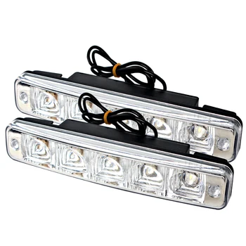 Luci per auto a luce diurna Car Styling 5 LED Luce di marcia diurna DRL universale