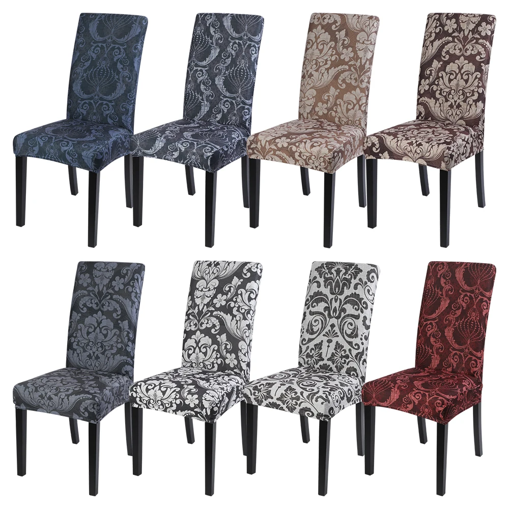 Spandex Elastic Printing Dining Chair Slipcover Modern Removable Anti-dirty Kitchen Seat Case Stretch Cover For Banquet | Дом и сад