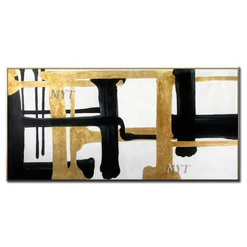 

Gold Abstract Picture Painting Handmade Canvas Wall Art Oil Painting Canvas Home Decor Artwork Paint For Dining Room Decoration