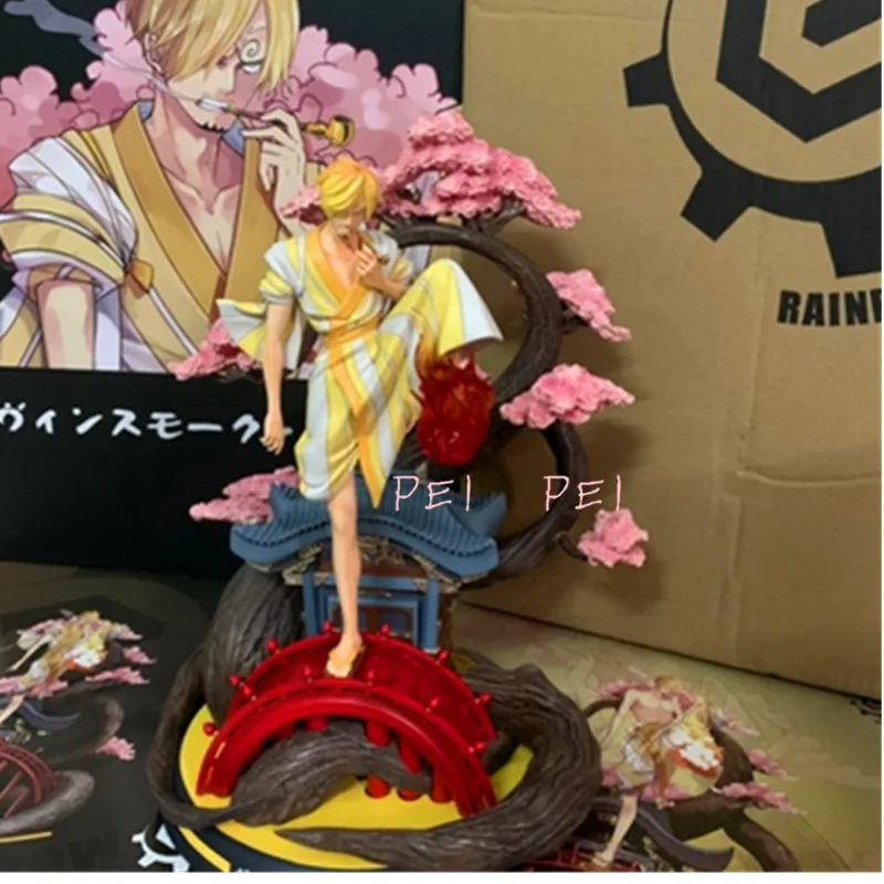 1/7 аниме одна деталь соломенная шляпа Пираты Vinsmoke Sanji GK статуя смола фигурка Коллекционная модель игрушки P1744 - Цвет: Розовый