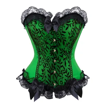 

Sexy Satin Lace overlay Corset Bustier Bodyshaper Lingerie Showgirl Cosplay Costume Plus Size S-6XL clothing