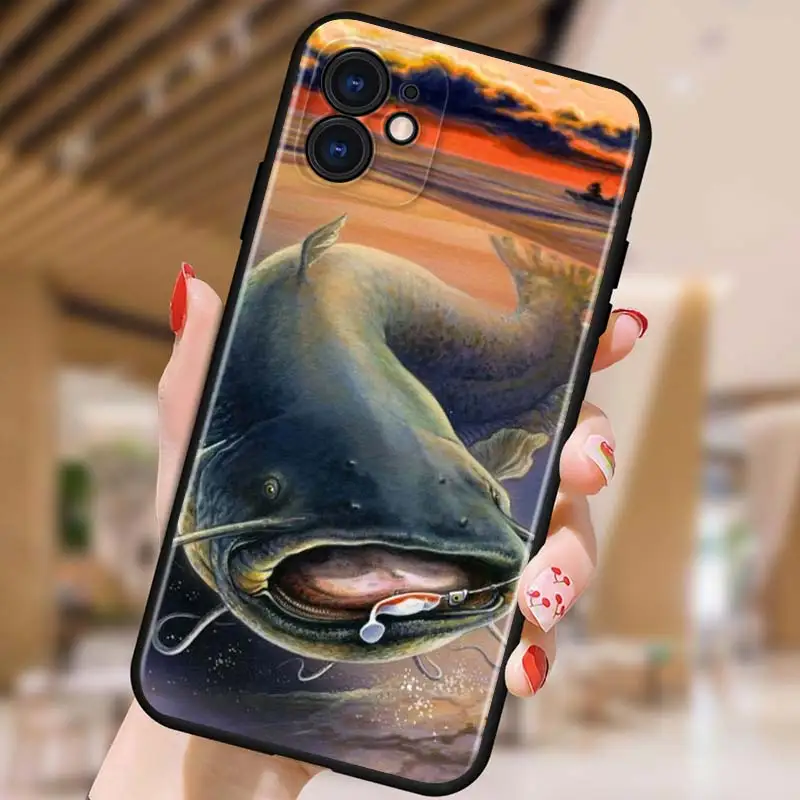 פורל פנל דגי דיג עבור Apple iPhone 12 פרו מקס מיני 11 פרו XS מקסימום X XR 6S 6 7 8 בתוספת 5 5S SE2020 שחור טלפון מקרה iphone 11 waterproof case