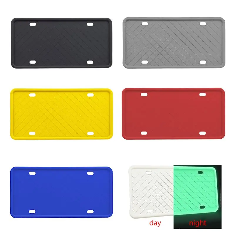 Car Automobile License Plate Cover With Drainage Hole Silicone License  Plate Frame Rust-Proof Weather-Proof Rattle-Proof AliExpress
