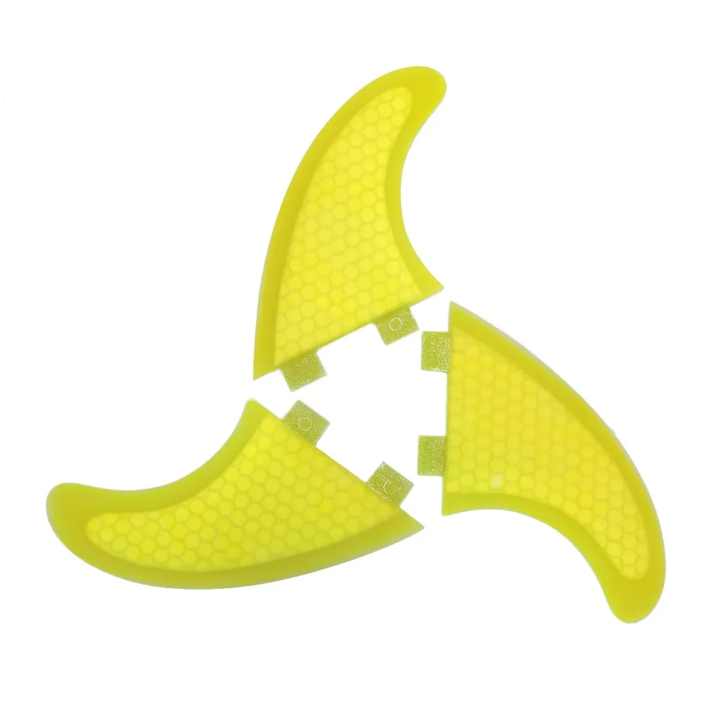 G7 Yellow 3 шт. набор плавников для серфинга G3/G5/G7 унисекс серсерфинга SUP Fin Thruster сотовый плавник для серфинга плавники(доска для серфинга) доска плавники - Цвет: G7 Yellow