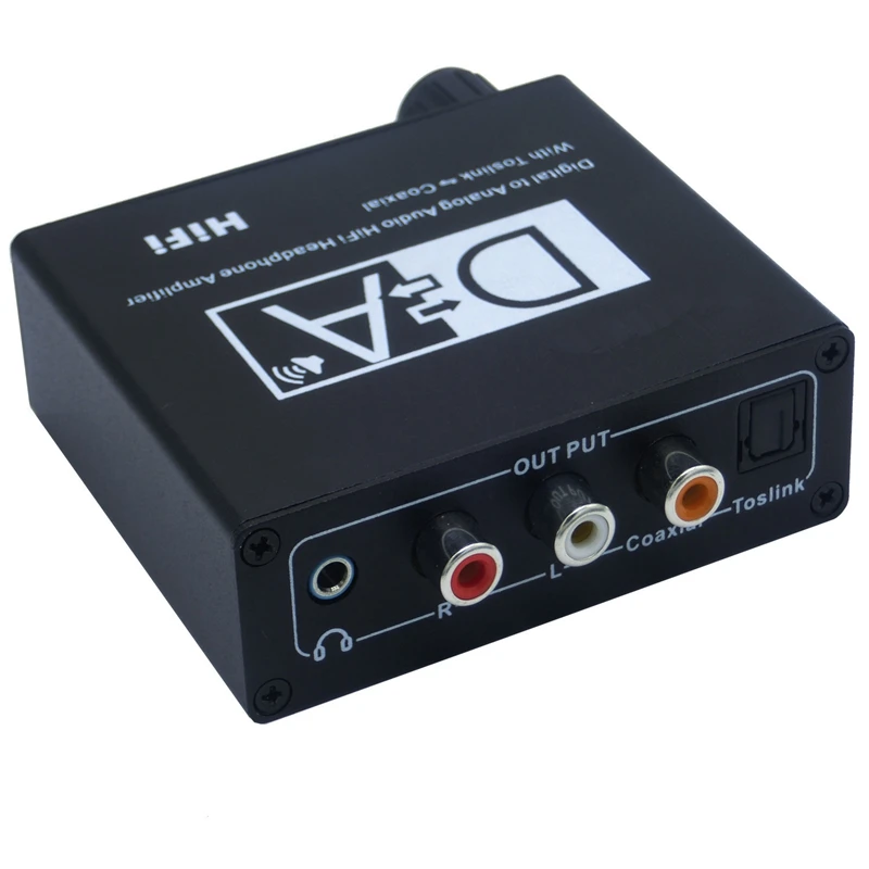 Hifi DAC Amp Digital to Analog o Converter RCA 3 5mm Headphone Amplifier Toslink Optical Coaxial Output