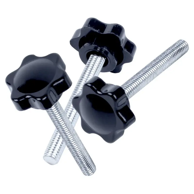 12x черный+ серебристый запасные части M6x45mm с наружной резьбой рифленая ручка звезда Ручка