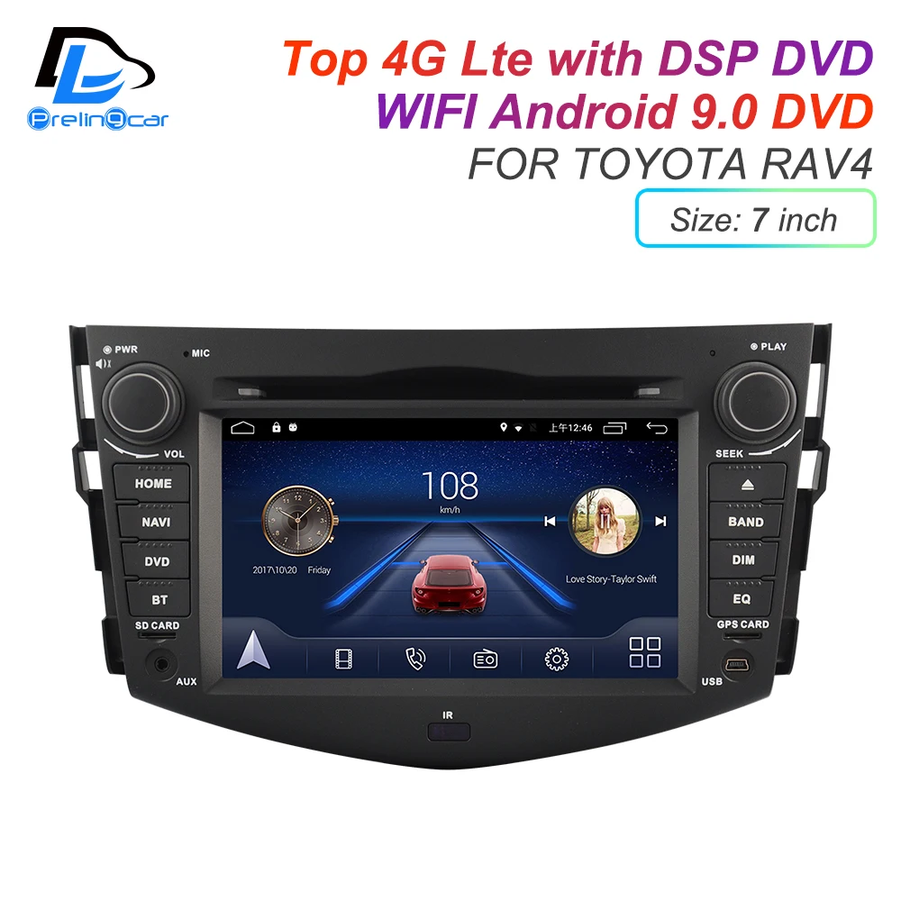 Ips сенсорный экран DSP звук Android 9,0 2 DIN 4g Lte радио для TOYOTA RAV4 2013 лет gps dvd-плеер стерео навигация