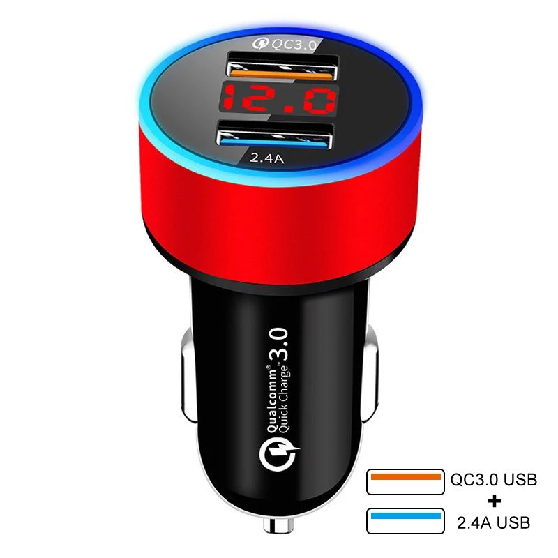 65w usb c car charger Car Quick Charger Dual USB Fast Charging QC 3.0 Phone Charger Adapter For iPhone 12 11 Pro Max 6 7 8 Xiaomi Redmi Huawei Samsung android car charger Car Chargers