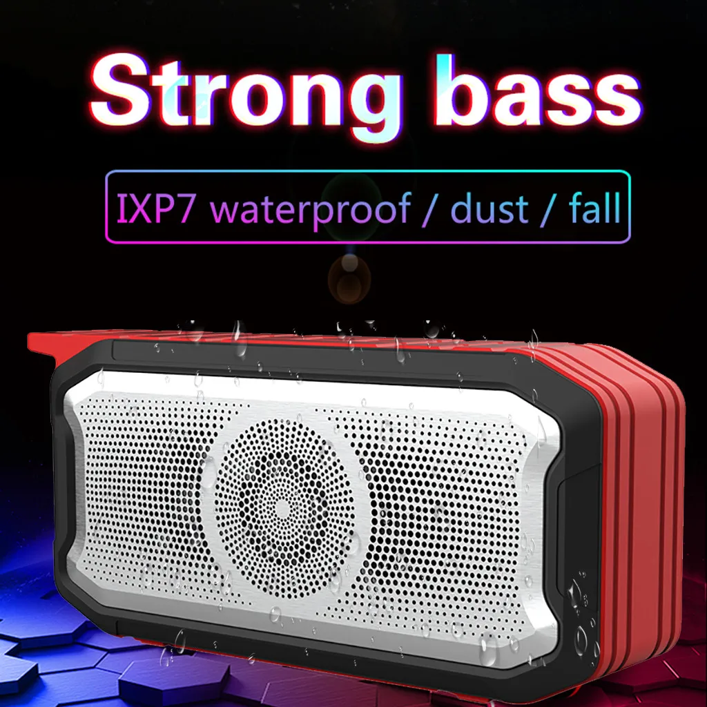 Outdoor Wireless Bluetooth 5.0 HD Sound Quality Music Waterproof IPX7 Super Bass TWS Speaker Digital Sound Loudspeaker for phone