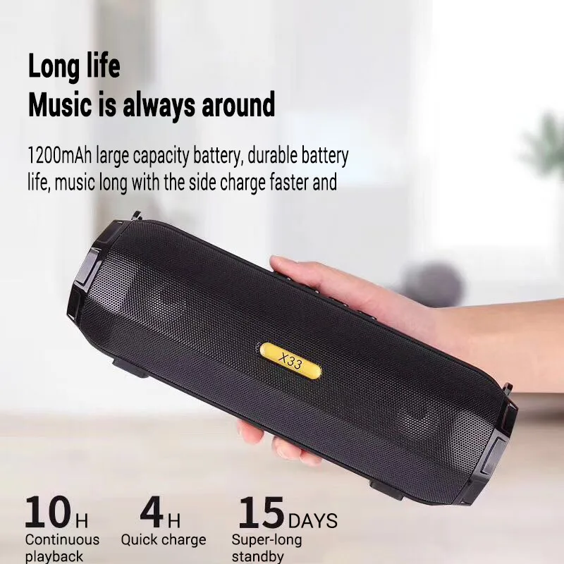

Wireless Bluetooth Speaker Large Volume Plug-in Card U-disk Mini-sound Computer Home Outdoor Truck Heavy-duty Subwoofer