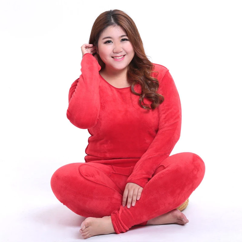 SeeBest 6XL женское термобелье набор костюм зимний размера Плюс флисовые кальсоны для мам плоская внутренняя одежда Большая одежда черного цвета