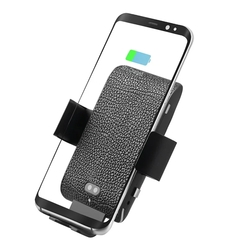 

C13 10W Leather Texture Car Wireless Charger for iPhone XR / XS Max / Galaxy S9+ / S9 / Huawei Mate 20 Pro Support Voice Control