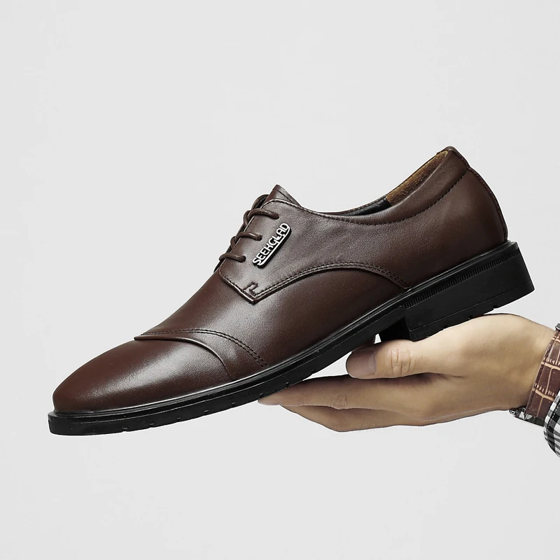 

Fashion Outdoor Genuine Leather Men Oxford Shoes British Style Retro Formal Men Wedding Leather casual Shoes Size 37-45