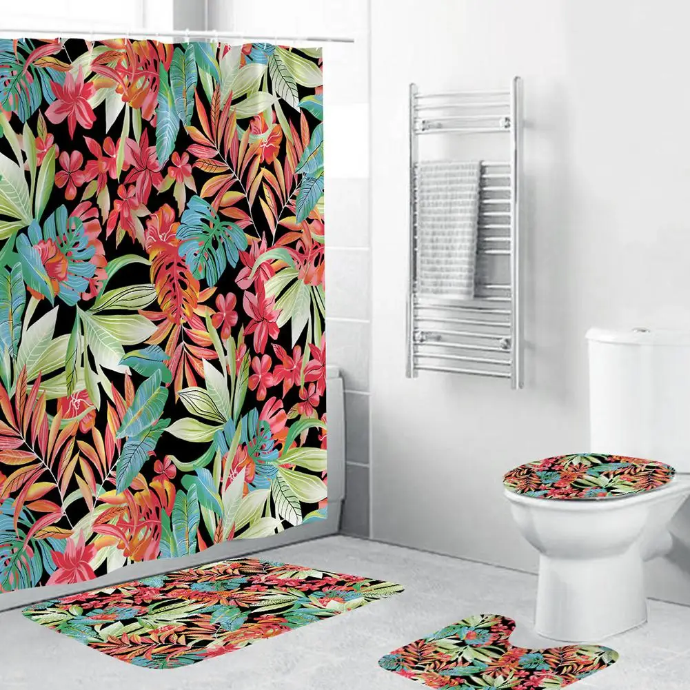 

HobbyLane Waterproof Digital Printing Shower Curtain or Bath Mat Toilet Rug Cover Set