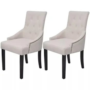 

VidaXL 2 Chairs For The Dining Room Polyester Cream 242402