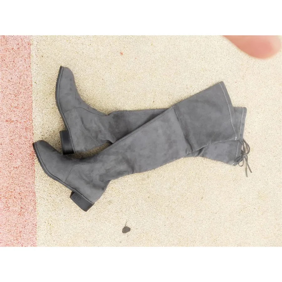 

large size womens shoes Woman Overknee Overlength Flat Bottom Boots