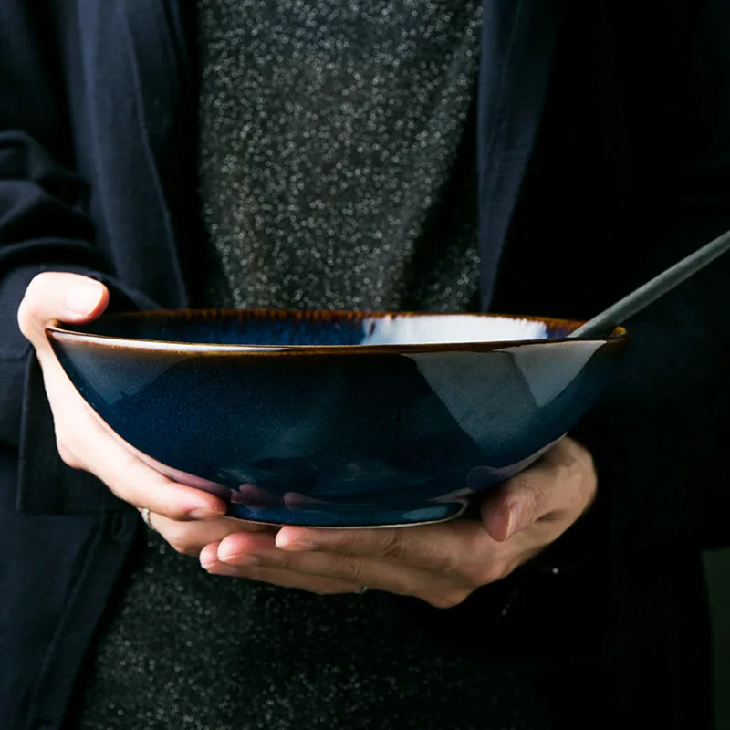 Японская керамическая фруктовая Салатница, большая чаша ramen, суповая чаша, большая чаша Paomian Douli, чаша maocai, домашняя чаша