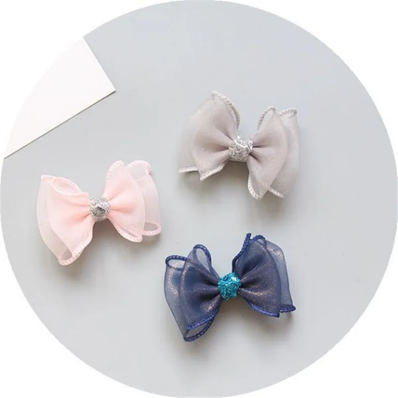 20pcs/lot Transparent Yarn Gift Children Girls Hair Accessories Hair Rope Hairpins Barrettes Kids Bow Boutique Headwear