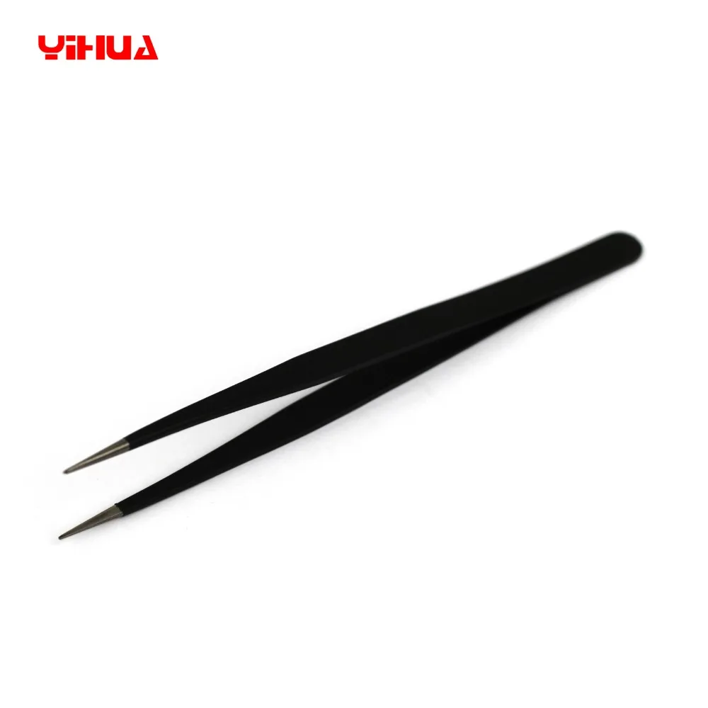 YIHUA T2-11 Stainless Steel Anti-Static Tweezers Long Pointed & Straight | Инструменты