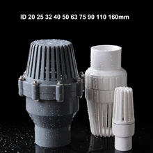 1pcs I.D 20 25 32 40 50 63mm Water Pump Inlet Outlet Filter PVC Bottom Check Valve Aquarium Fittings
