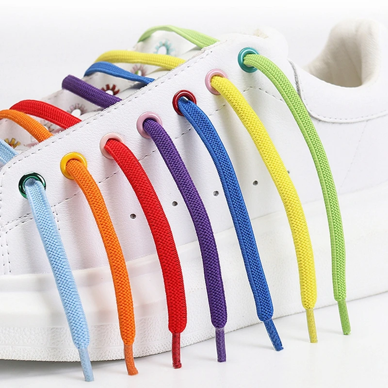 Reticulated Woven Elastic Shoe Laces Flat buckle Lock No Tie Shoelaces Sports Competition Take A Walk Sneakers Lazy Lace