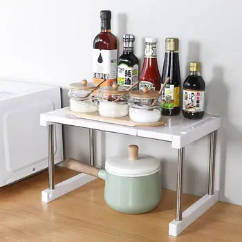 

Single Layer Seasoning Storage Rack Stackable Spice Seasonings Shelf for Home Kitchen Bathroom Use Supplies