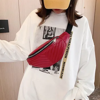 

Leather waist Bag Fashion Funny Women PU Leather Zipper Waist Pouch 2020 Fashion Sports Running Belt Bag Bum Waist Packs#0304Y30