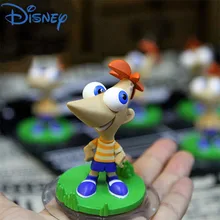 

7cm Disney Phineas and Ferb mini PVC movable doll pose model anime collection doll toy model children's gift