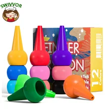 

Multicoloured Wax Crayons Palm Grip Wax Crayons Colours Drawing Pen Wax Crayons Stackable Toys for Kids Safe and Non-toxic