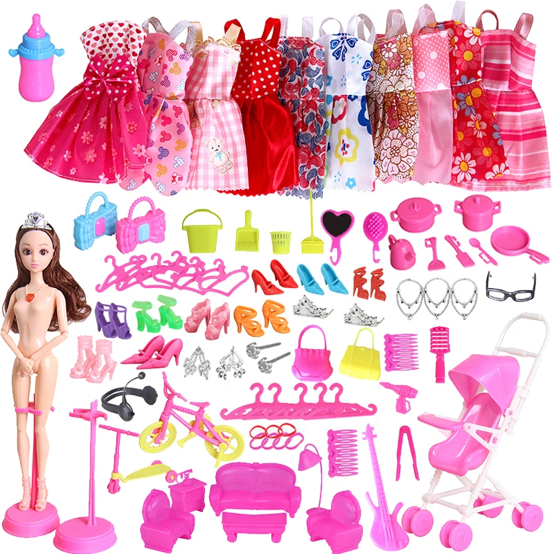 

96 Item/Set Doll Accessories = Dress Clothes for Barbie Doll