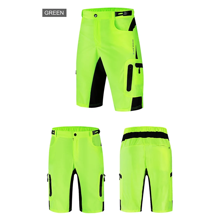 BL132-G WOSAWE Baggy Cycling Shorts MTB Mountain Bike Loose-fit Padded Short Adjustable Waists Road Bike Short Trousers - Цвет: BL132-G